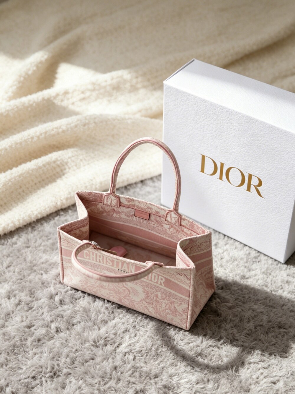 Large Dior Book Tote Bag Pink - Picture 4 of 6